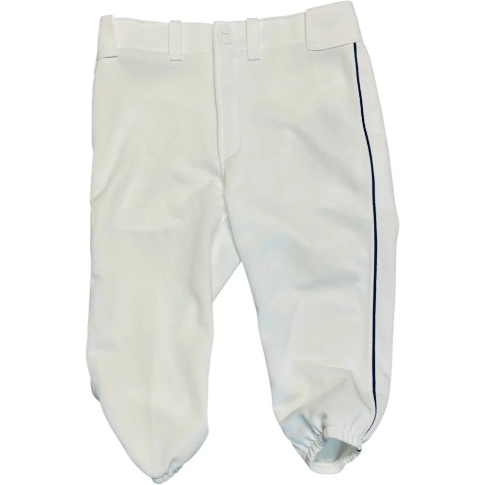 Mizuno Youth XXXL Baseball Short Pant White Navy Piped Padded New 32-34